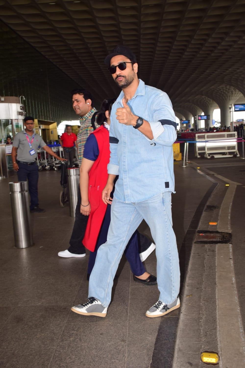 Vicky Kaushal looked uber cool as he arrived at the airport this morning to fly out of the city.